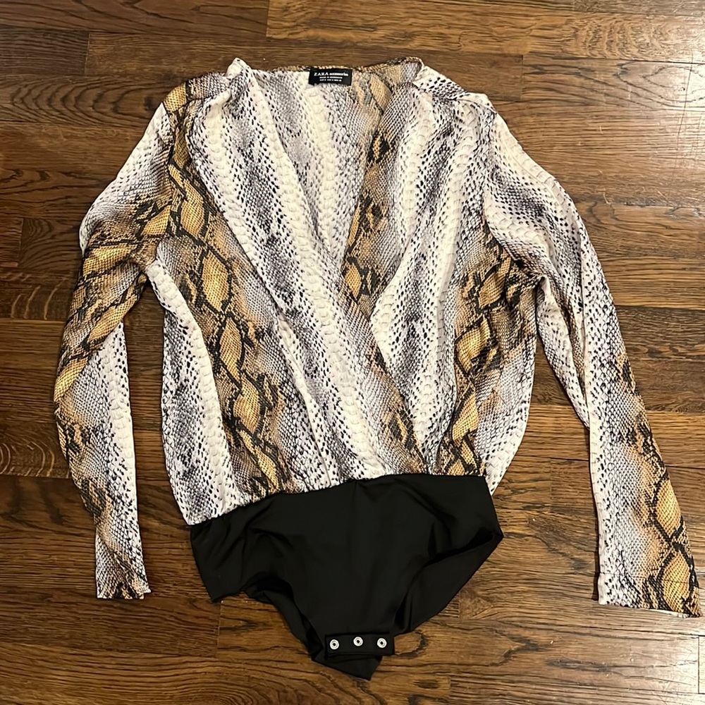 Zara Snake Print Bodysuit size Small